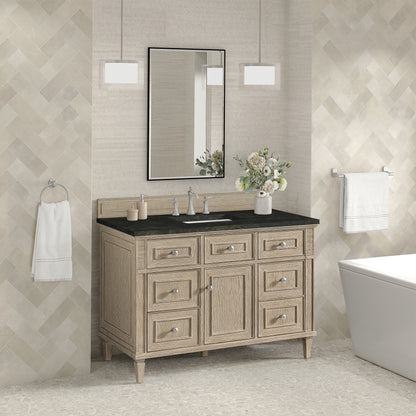 Renovate for Less Atlanta Lorelai 48" Single Vanity, Whitewashed Oak, w/ 3 CM Phantome Eclos Top