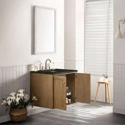Renovate for Less Atlanta Laurent 30" Single Vanity, Light Natural Oak, w/ 3 CM Phantome Eclos Top