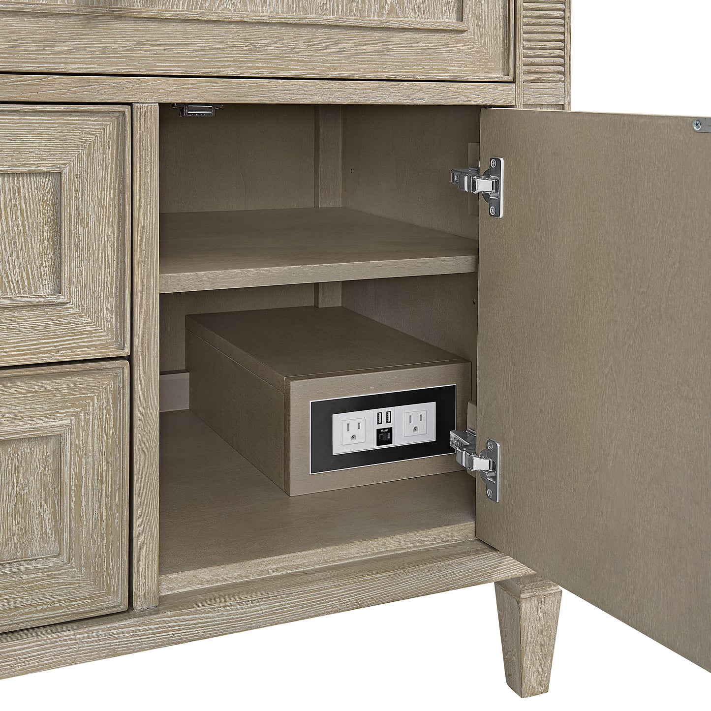 Renovate for Less Atlanta Lorelai 36" Single Vanity, Whitewashed Oak, w/ 3 CM Siberian Silestone Top