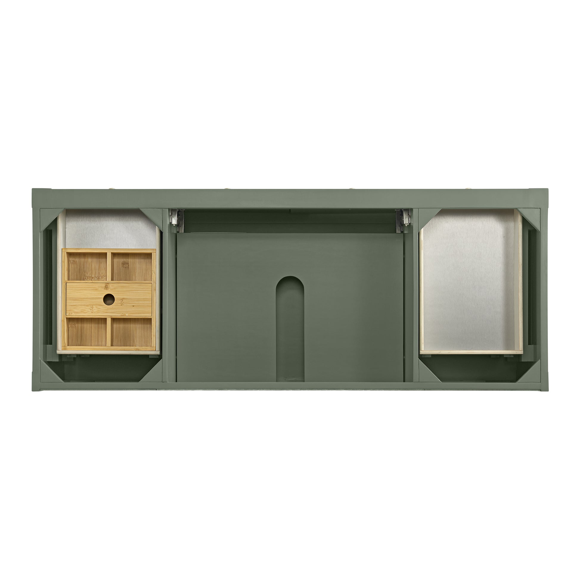 Renovate for Less Atlanta Breckenridge 60" Single Vanity, Smokey Celadon, w/ 3 CM Carrara Marble Top