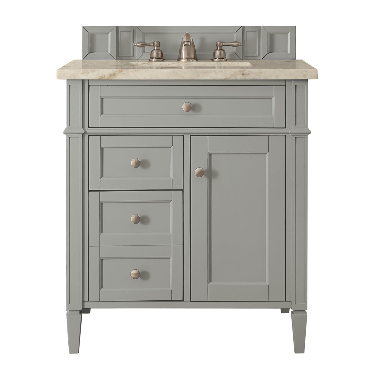 Renovate for Less Atlanta Brittany 30" Single Vanity, Urban Gray, w/ 3 CM Tajnar Eclos Top