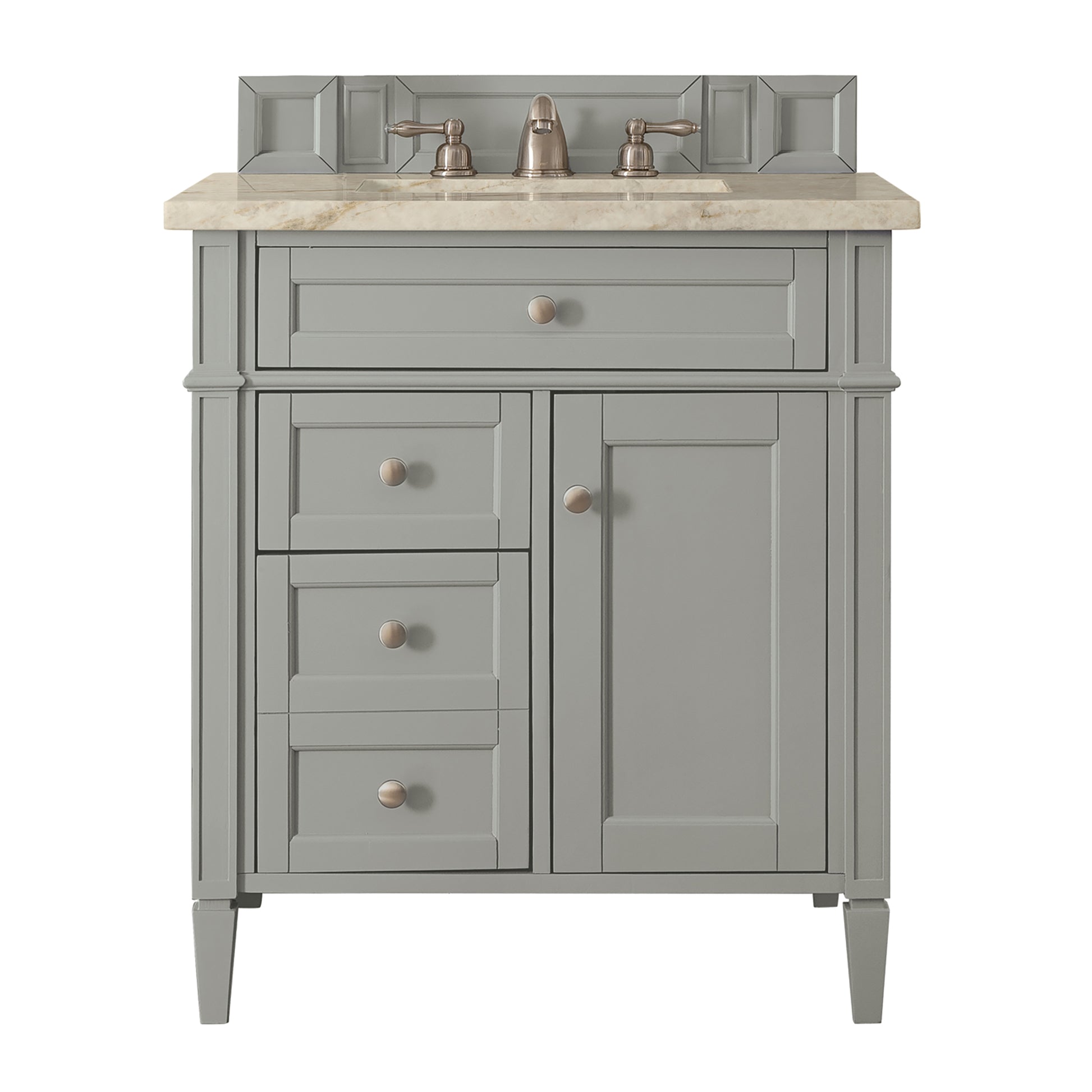 Renovate for Less Atlanta Brittany 30" Single Vanity, Urban Gray, w/ 3 CM Tajnar Eclos Top