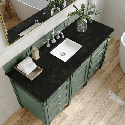 Brittany 60" Single Vanity, Smokey Celadon, w/ 3 CM Phantome Eclos Top