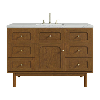 Laurent 48" Single Vanity, Honey Oak w/ 3 CM Ethereal Noctis Silestone Top
