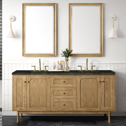 Renovate for Less Atlanta Laurent 72" Double Vanity, Light Natural Oak, w/ 3 CM Phantome Eclos Top