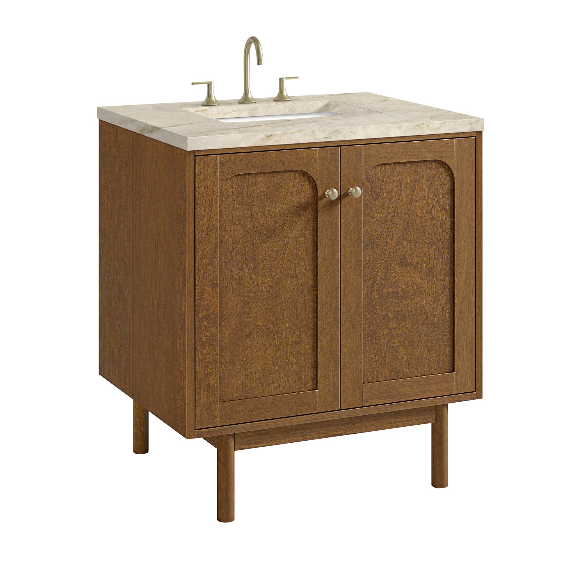 Renovate for Less Atlanta Laurent 30" Single Vanity, Honey Oak w/ 3 CM Tajnar Eclos Top