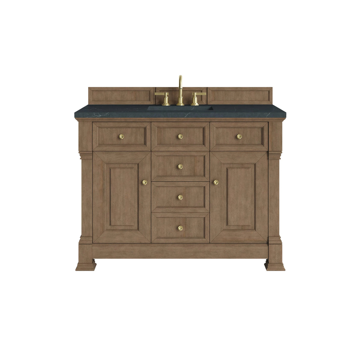 Brookfield 48" Single Vanity, Pecan w/3 CM Charcoal Soapstone Silestone Top