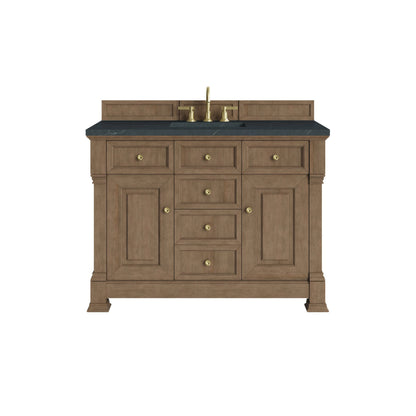 Brookfield 48" Single Vanity, Pecan w/3 CM Charcoal Soapstone Silestone Top