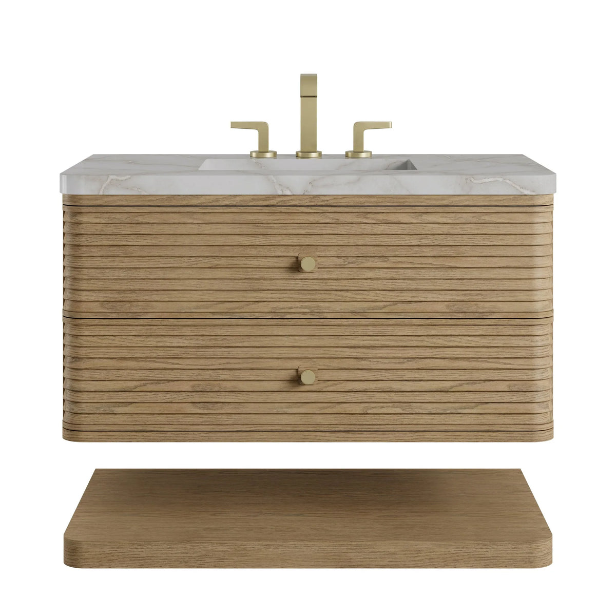 Allamari 36" Single Vanity, Dune Mist w/ 3 CM Victorian Silver Silestone Top