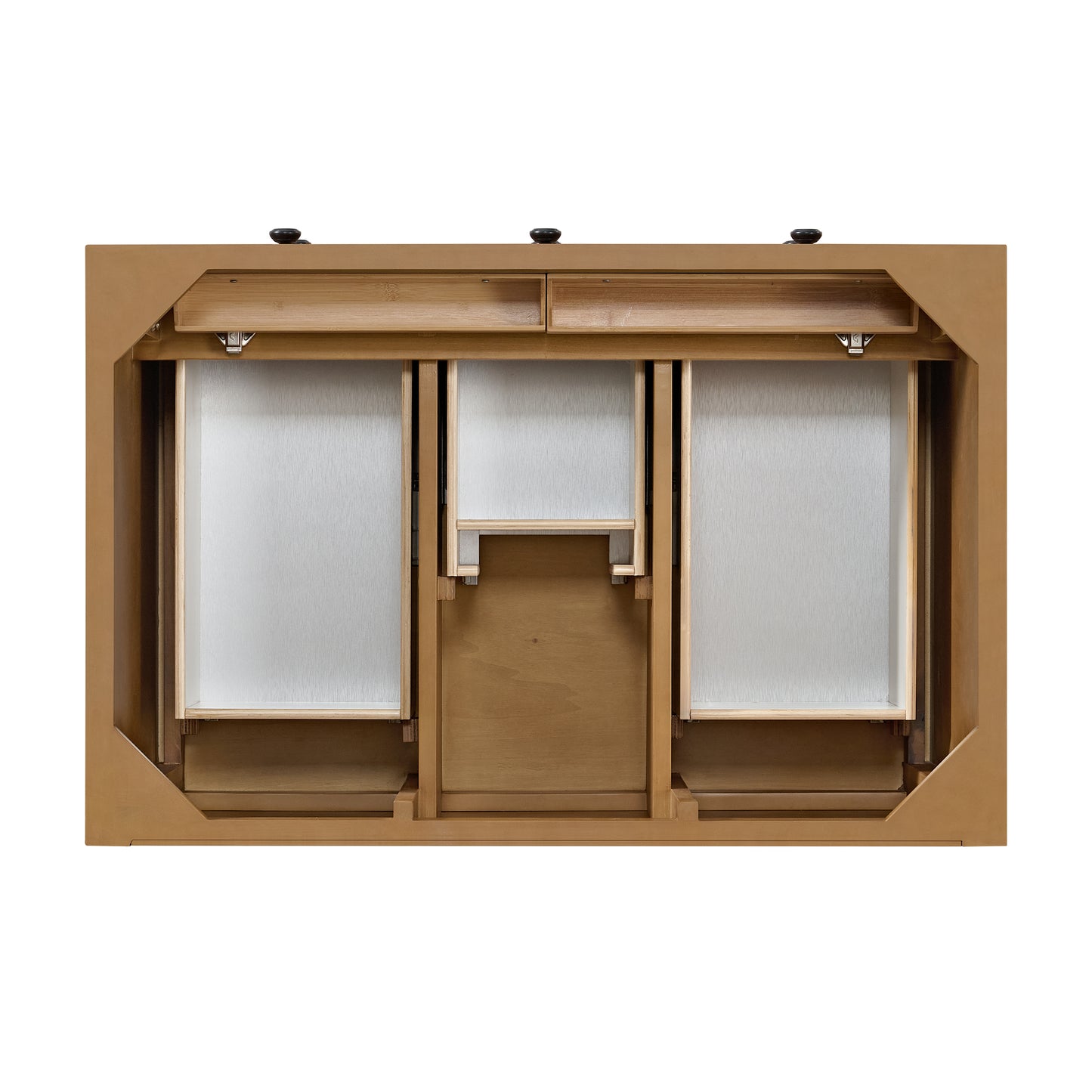 Renovate for Less Atlanta Malibu 36" Single Vanity, Amber Birch w/ Single Hole 3 CM White Zeus Top & Backsplash