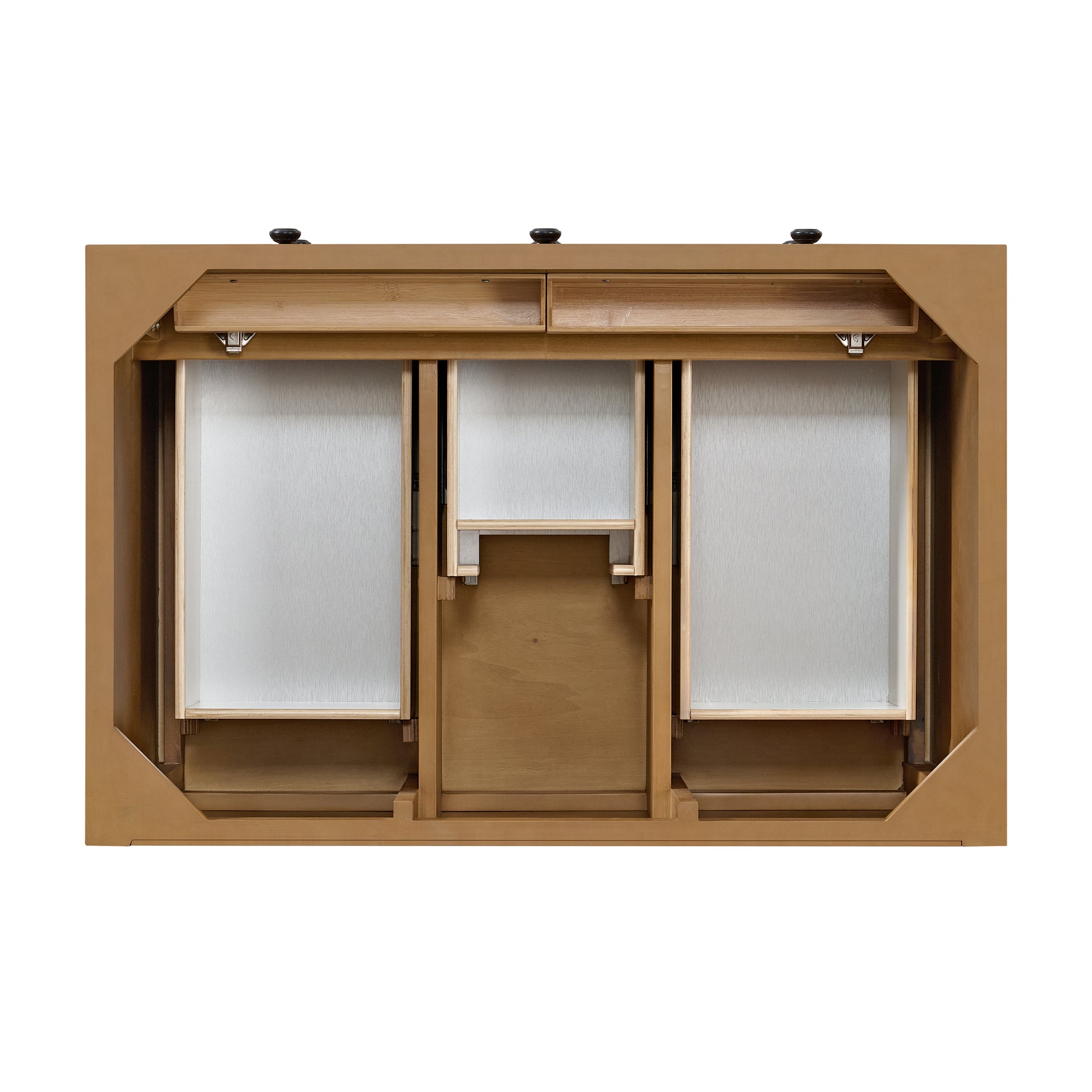 Renovate for Less Atlanta Malibu 36" Single Vanity, Amber Birch w/ 3 CM Parisien Bleu Top