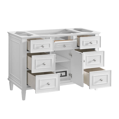 Renovate for Less Atlanta Lorelai 48" Single Vanity, Bright White w/ 3 CM Parisien Bleu Silestone Top
