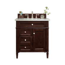 Load image into Gallery viewer, Brittany 30&quot; Single Vanity, Burnished Mahogany, w/ 3 CM White Zeus Quartz Top James Martin Vanities