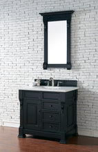 Load image into Gallery viewer, Brookfield 36&quot; Single Vanity, Antique Black w/ 3 CM White Zeus Quartz Top James Martin Vanities