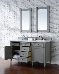 Bathroom Vanities Outlet Atlanta Renovate for LessBrittany 60" Urban Gray Double Vanity w/ 3 CM Classic White Quartz Top