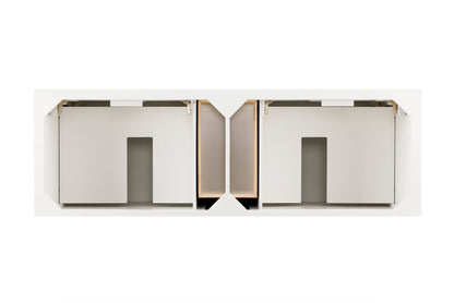 Providence 72" Double Vanity Cabinet, Bright White James Martin