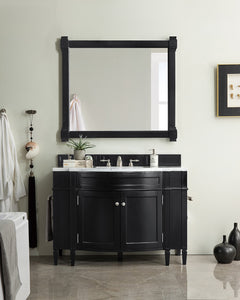 Brittany 46" Single Vanity, Black Onyx w/ 3 CM White Zeus Quartz Top James Martin Vanities