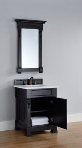 Bathroom Vanities Outlet Atlanta Renovate for LessBrookfield 26" Single Vanity, Antique Black w/ 3 CM White Zeus Quartz Top