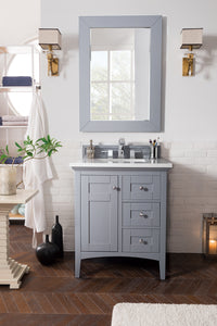 Palisades 30" Single Vanity, Silver Gray w/ 3 CM Arctic Fall Solid Surface Top James Martin Vanities