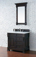 Load image into Gallery viewer, Brookfield 36&quot; Single Vanity, Burnished Mahogany w/ 3 CM White Zeus Quartz Top James Martin Vanities