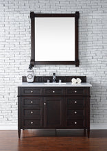 Load image into Gallery viewer, Brittany 48&quot; Burnished Mahogany Single Vanity w/ 3 CM White Zeus Quartz Top James Martin Vanities