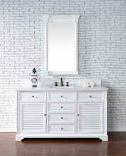 Load image into Gallery viewer, Savannah 60&quot; Single Vanity Cabinet, Bright White, w/ 3 CM White Zeus Quartz Top James Martin Vanities