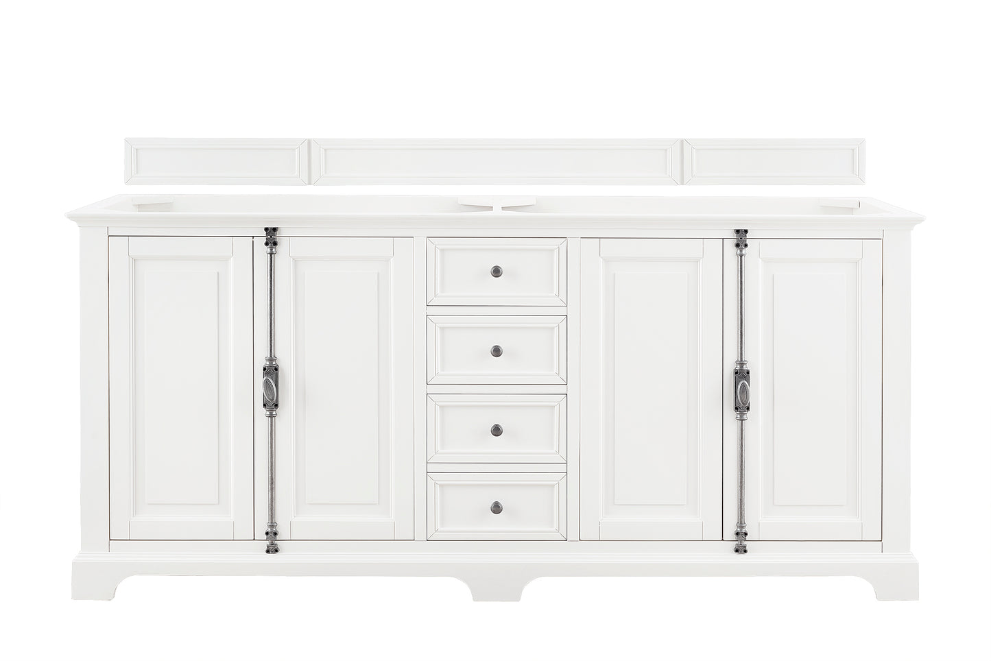 Providence 72" Double Vanity Cabinet, Bright White James Martin