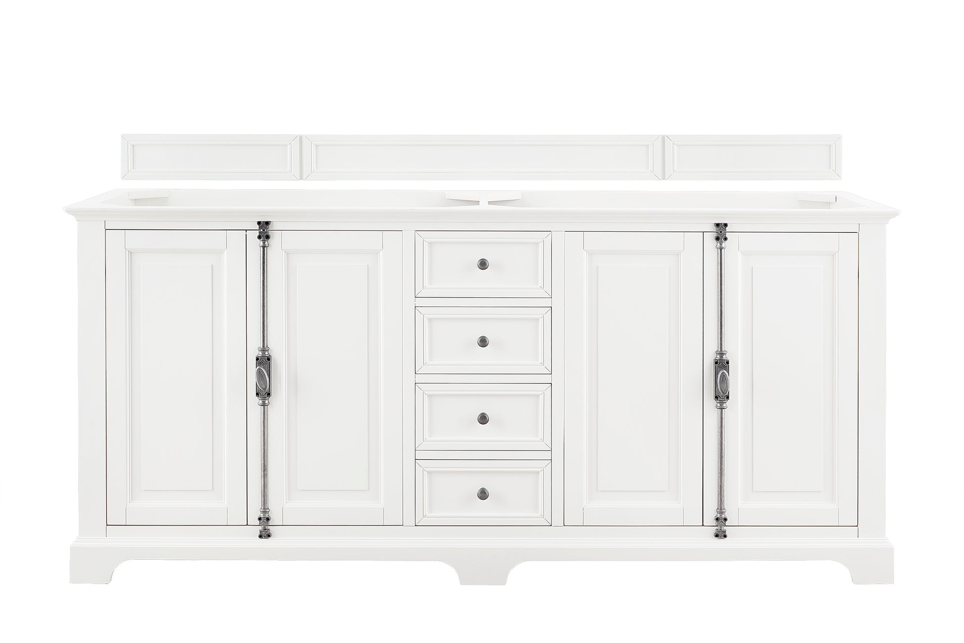Providence 72" Double Vanity Cabinet, Bright White James Martin
