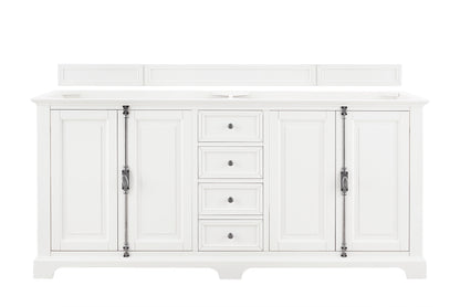 Providence 72" Double Vanity Cabinet, Bright White James Martin