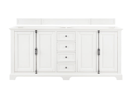 Providence 72" Double Vanity Cabinet, Bright White James Martin