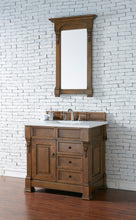 Load image into Gallery viewer, Brookfield 36&quot; Single Vanity, Country Oak w/ 3 CM White Zeus Quartz Top James Martin Vanities