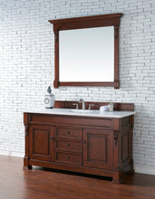 Load image into Gallery viewer, Brookfield 60&quot; Single Vanity, Warm Cherry w/ 3 CM White Zeus Quartz Top James Martin Vanities