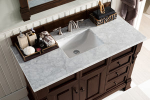 Bathroom Vanities Outlet Atlanta Renovate for LessBrookfield 48" Single Vanity, Burnished Mahogany w/ 3 CM Carrara Marble Top