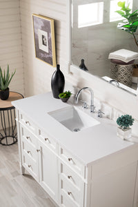 Bathroom Vanities Outlet Atlanta Renovate for LessBrittany 48" Bright White Single Vanity w/ 3 CM White Zeus Quartz Top