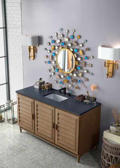 Portland 60" Single Vanity Whitewashed Walnut, w/ 3 CM Charcoal Soapstone Quartz Top James Martin Vanities