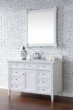 Load image into Gallery viewer, Brittany 48&quot; Bright White Single Vanity w/ 3 CM White Zeus Quartz Top James Martin Vanities