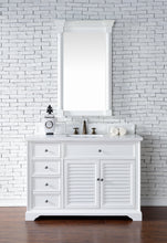 Load image into Gallery viewer, Savannah 48&quot; Single Vanity Cabinet, Bright White, w/ 3 CM White Zeus Quartz Top James Martin Vanities