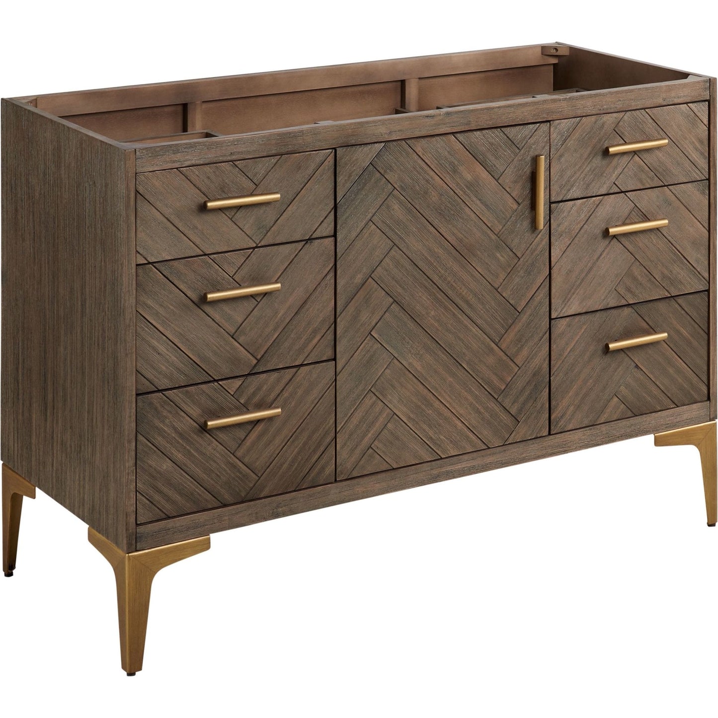Frey 48" Vanity Base in Grey Wash -All Wood- Signature Hardware