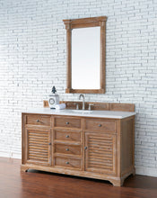 Load image into Gallery viewer, Savannah 60&quot; Single Vanity Cabinet, Driftwood, w/ 3 CM White Zeus Quartz Top James Martin Vanities