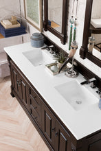 Load image into Gallery viewer, Bathroom Vanities Outlet Atlanta Renovate for LessBrookfield 72&quot; Double Vanity, Burnished Mahogany w/ 3 CM White Zeus Quartz Top