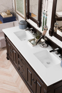 Bathroom Vanities Outlet Atlanta Renovate for LessBrookfield 72" Double Vanity, Burnished Mahogany w/ 3 CM White Zeus Quartz Top