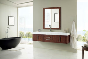 Mercer Island 72" Single Vanity, Coffee Oak w/ Glossy White Composite Top James Martin Vanities