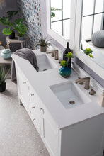 Load image into Gallery viewer, Palisades 60&quot; Double Vanity, Bright White, w/ 3 CM White Zeus Quartz Top James Martin Vanities