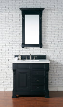 Load image into Gallery viewer, Brookfield 36&quot; Single Vanity, Antique Black w/ 3 CM White Zeus Quartz Top James Martin Vanities