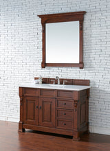 Load image into Gallery viewer, Brookfield 48&quot; Single Vanity, Warm Cherry w/ 3 CM White Zeus Quartz Top James Martin Vanities