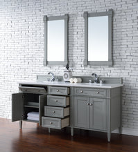 Load image into Gallery viewer, Bathroom Vanities Outlet Atlanta Renovate for LessBrittany 72&quot; Urban Gray Double Vanity w/ 3 CM White Zeus Quartz Top