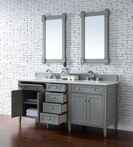 Bathroom Vanities Outlet Atlanta Renovate for LessBrittany 72" Urban Gray Double Vanity w/ 3 CM White Zeus Quartz Top