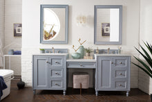 Load image into Gallery viewer, Copper Cove Encore 86&quot; Double Vanity Set, Silver Gray w/ Makeup Table, 3 CM White Zeus Quartz Top James Martin Vanities