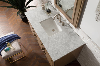 Portland 48" Single Vanity Whitewashed Walnut w/ 3 CM Carrara Marble Top James Martin Vanities