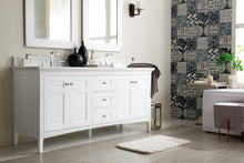 Load image into Gallery viewer, Palisades 72&quot; Double Vanity, Bright White, w/ 3 CM White Zeus Quartz Top James Martin Vanities